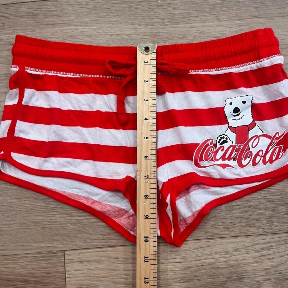 Vintage Y2K Coca Cola Striped Low Rise Shorts Women S Festival Coquette Summer - Picture 3 of 5